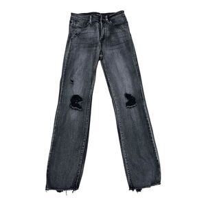Joe’s Jeans Black Distressed Girls' Aubrey Relaxed High Rise Pants 14